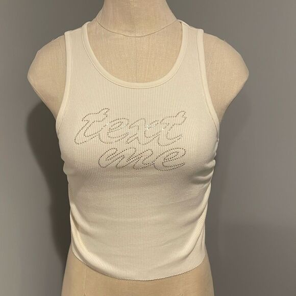 aerie Tops - Aerie Text Me Ribbed Crop Tank Top Size XS